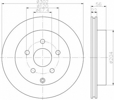 HELLA PAGID 8dd355119871 - Тормозной диск